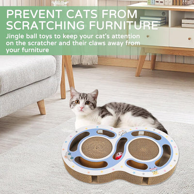 Rascador Circular de Cartón para Gatos con Pista de Bolas - Image 6