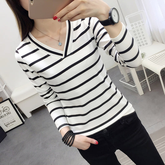 Blusa Cuello V Manga Larga Estilo Coreano - Image 9