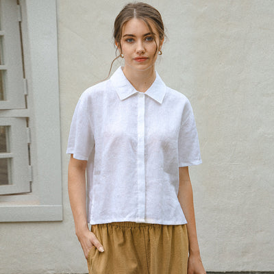 Camisa de Lino Puro con Textura Francesa para Mujer - Image 2
