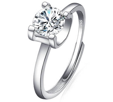 Anillo de Diamante Moissanita Platino D Color 1 Quilate Ajustable - Image 21
