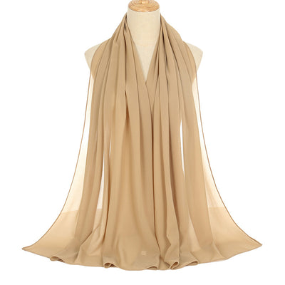 Pañuelo Rectangular de Chiffón Perla para Mujer - Colores Sólidos - Image 11