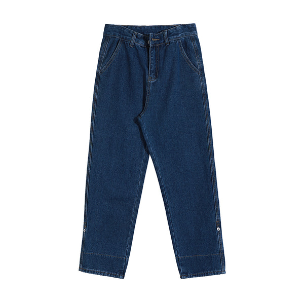 Jeans Rectos Holgados de 9 Puntos Estilo Coreano Tendencia