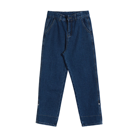 Jeans Rectos Holgados de 9 Puntos Estilo Coreano Tendencia
