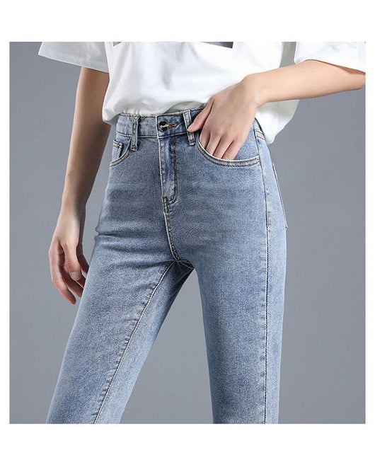 Jeans de Cintura Alta Ajustados para Mujer con Forro de Polar - Image 36