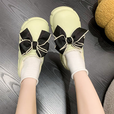Pantuflas de Algodón con Lazo Cálidas y Impermeables para Casa - Image 3