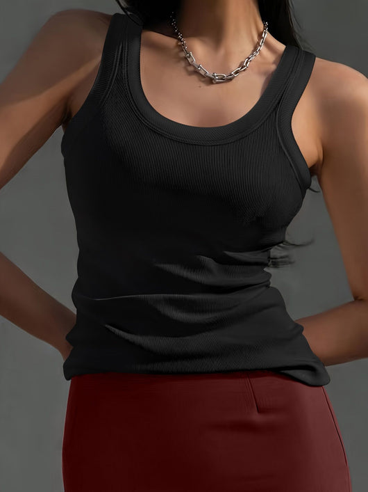 Blusa sin Mangas Cuello Redondo Versátil para Mujer - Image 14