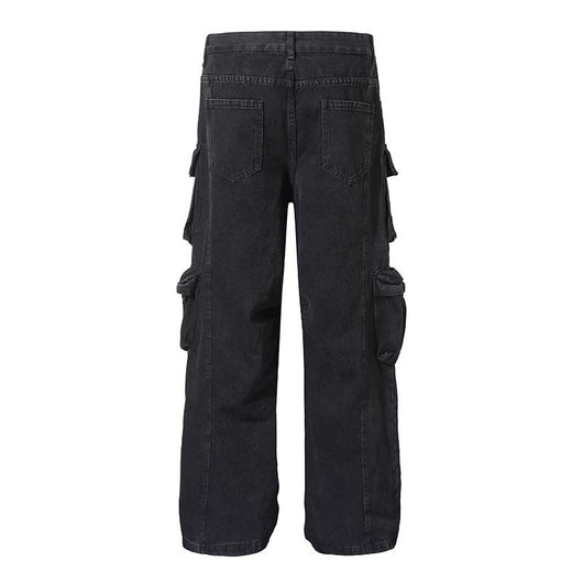 Pantalón Cargo Denim Lavado Industrial con Múltiples Bolsillos - Image 24