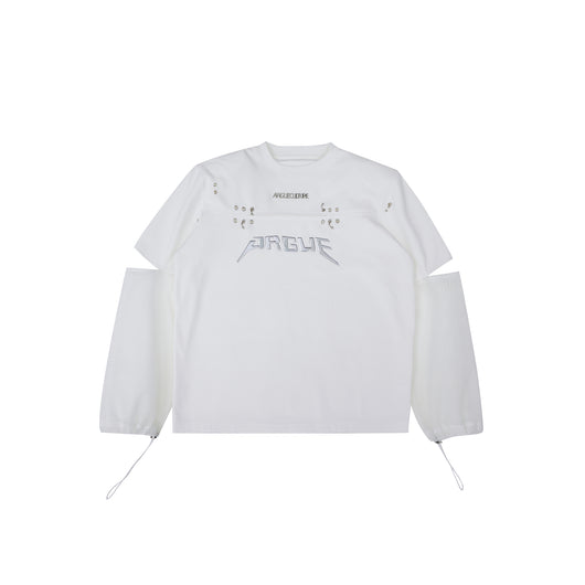 Playera de Manga Larga con Malla Superpuesta - Diseño Moderno Two-Piece - Image 3