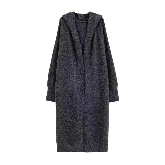 Cardigan Largo con Capucha Estilo Coreano Tejido para Mujer - Image 6