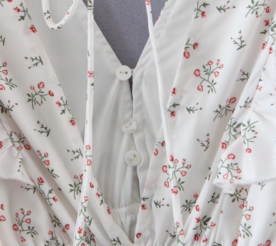 Vestido Estampado Especiado con Mangas Abullonadas y Cordones - Image 14