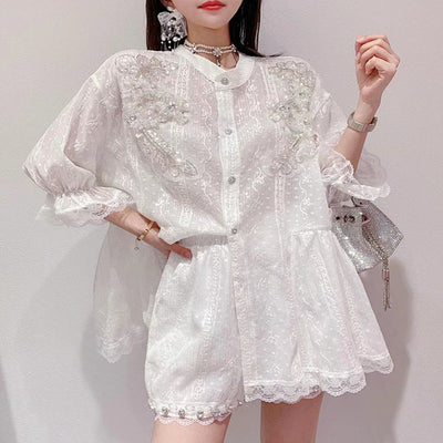 Blusa de Encaje Francés Artesanal para Mujer - Image 6