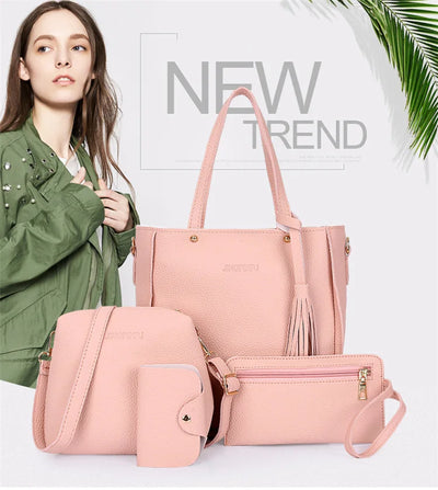 Set de 4 Bolsas Coreanas con Borlas - Bolso, Monedero y Organizador - Image 23