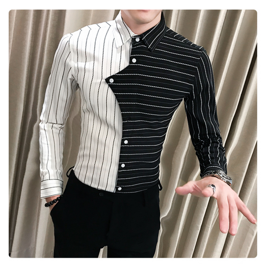 Camisa Casual Hombre Contraste de Colores Estilo Británico - Image 9