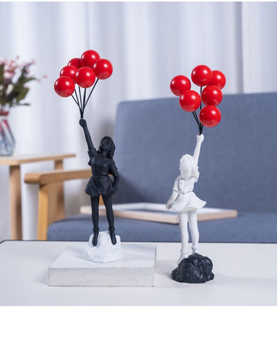 Escultura Decorativa Niña con Globo - Resina para Sala de Estar - Image 19