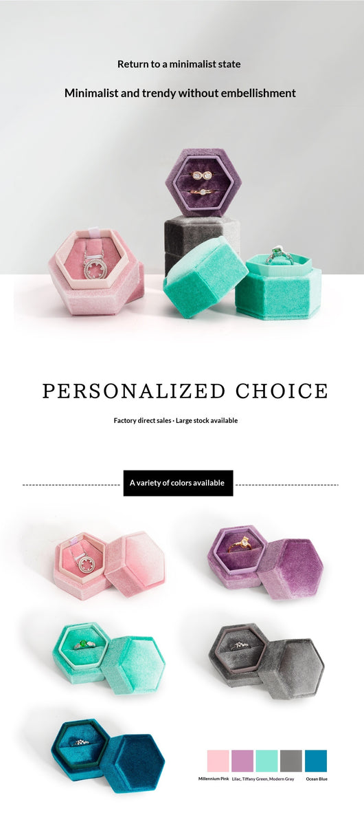 Caja de Terciopelo Hexagonal para Joyas Premium - Image 20