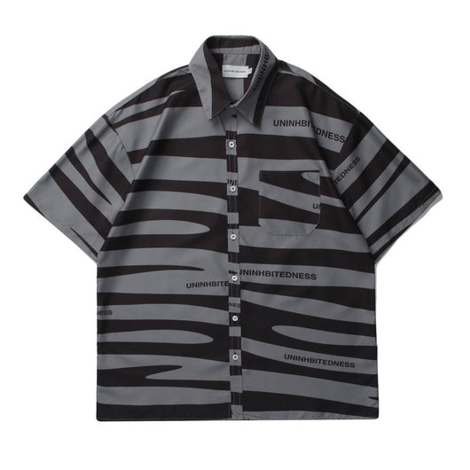 Camisa de Manga Corta con Estampado Personalidad para Hombre - Image 18