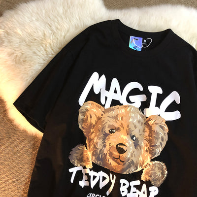 Camiseta Suelta Magic Bear para Parejas - Manga Corta - Image 5