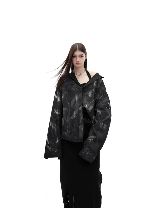 Camisa Oversized Deslavada con Textura Brushed - Estilo Industrial