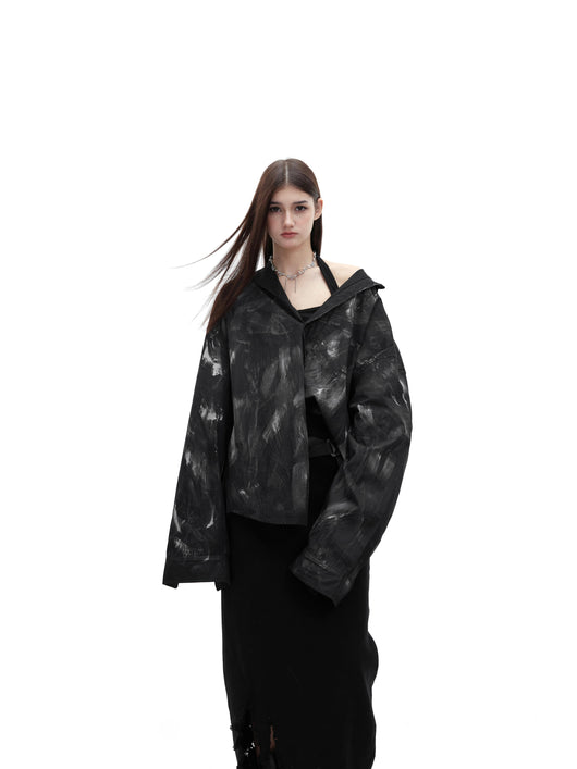 Camisa Oversized Deslavada con Textura Brushed - Estilo Industrial - Image 2