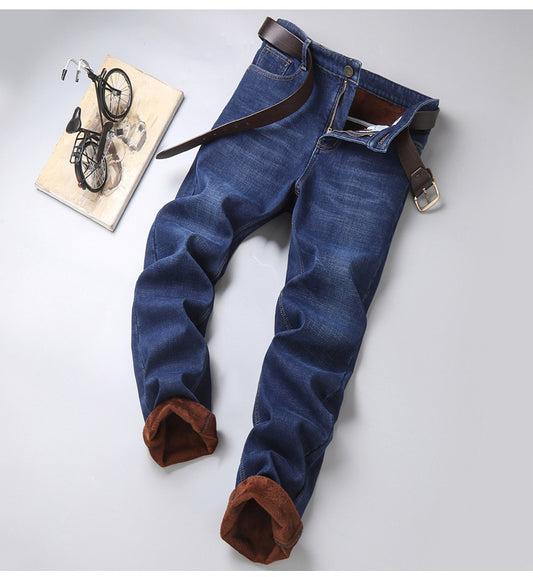 Jeans Casuales para Hombre con Forro Grueso y Terciopelo - Image 2