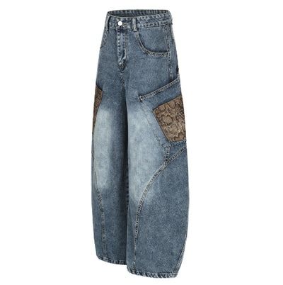 Pantalones Vaqueros Retro Anchos Lavado Desgastado para Hombre - Image 5