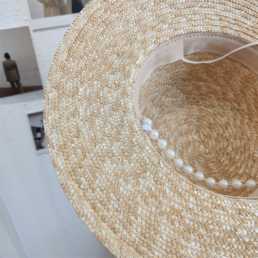 Sombrero de Paja Artesanal con Perlas para Mujer - Image 18