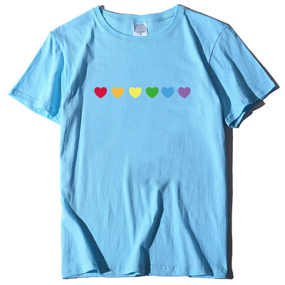 Playera Estampada Corazón Arcoíris Manga Corta - Image 6
