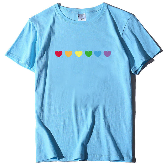 Playera Estampada Corazón Arcoíris Manga Corta - Image 6