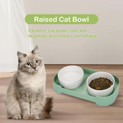 Comederos Elevados para Gatos de Cerámica 15° Antivómito con Base Antideslizante - Image 12