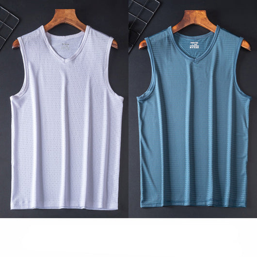 Camiseta Deportiva Holgada Transpirable de Talle Grande sin Mangas - Image 27