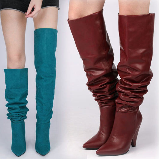 Botas Over The Knee con Tacón Perfilado y Punta Afilada para Mujer - Image 16