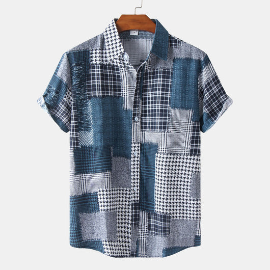 Camisa Hawaiana de Algodón y Lino para Hombre - Diseño Estampado Manga Corta - Image 18
