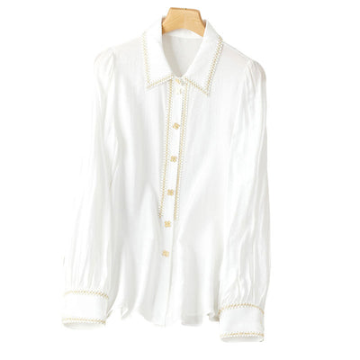 Camisa de Algodón Primavera Manga Larga con Solapa - Image 6