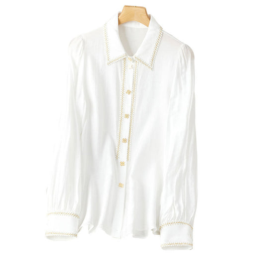 Camisa de Algodón Primavera Manga Larga con Solapa - Image 6