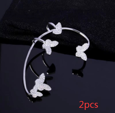 Aretes Mariposa Dorados sin Perforación con Circonitas Brillantes - Image 15