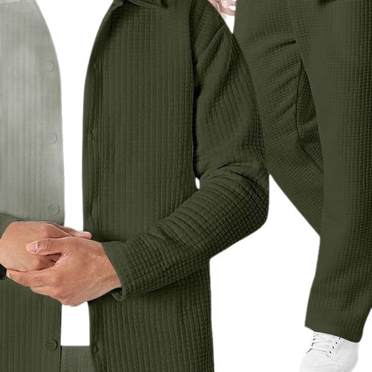 Blazer Antiarrugas a Cuadros con Solapa Clásica - Image 6