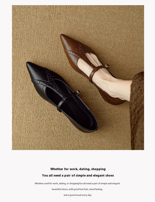 Zapatos Planos Puntiagudos Marrón - Cómodos y Versátiles para Diario - Image 19