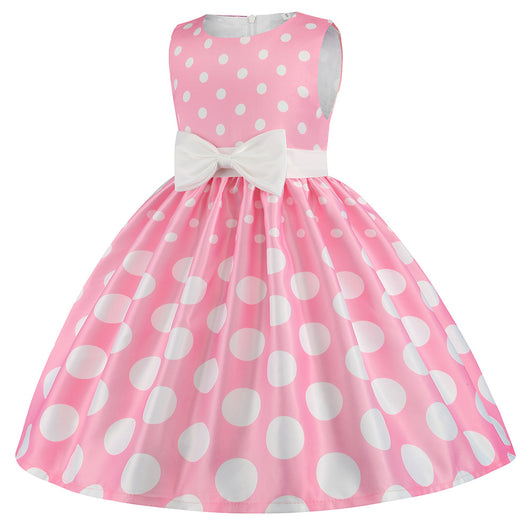 Vestido Infantil con Estampado Irregular y Lazo Festivo - Image 13