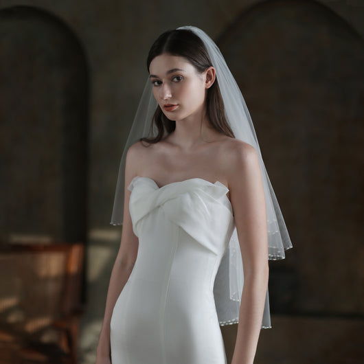Velo de Novia Artesanal con Cuentas Bordadas - Image 3