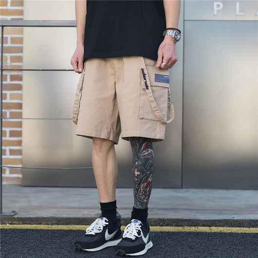 Pantalones Cortos Overol Recto Hombre Estilo Coreano Cinco Puntos Casual - Image 5