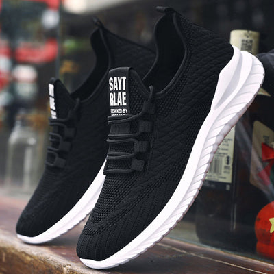 Zapatillas de Running Tejidas Volantes con Cordones para Hombre