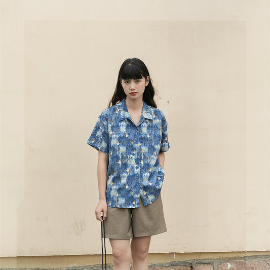 Camisa Suelta y Slim Estilo Coreano para Playa y Casual