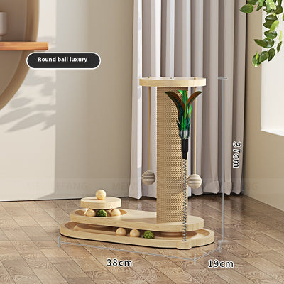 Rascador Giratorio de Madera Maciza para Gatos - Juguete Duradero - Image 7