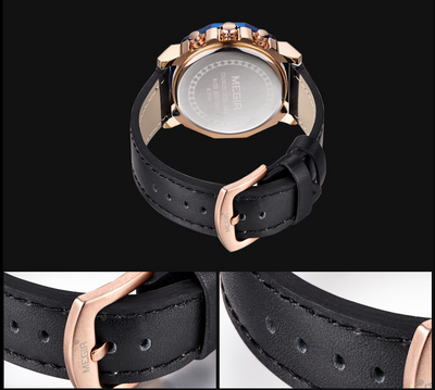 Reloj Deportivo Cronógrafo de Cuero para Hombre - Resistente al Agua - Image 12