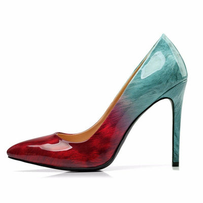 Zapatos de Tacón Stiletto Bicolor con Punta Afilada para Mujer Tallas Grandes - Image 5