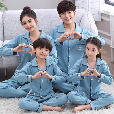 Pijamas Familiares de Algodón - Manga Larga Primavera Otoño - Image 10