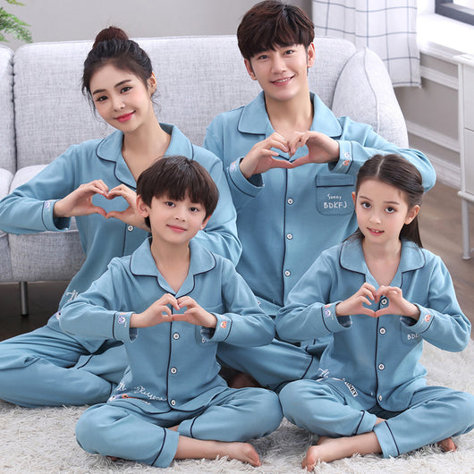 Pijamas Familiares de Algodón - Manga Larga Primavera Otoño - Image 10