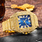 Relógio Masculino Quadrado Hip Hop com Diamantes Completos