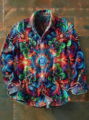 Camisa Retro de Manga Larga para Hombre - Image 57