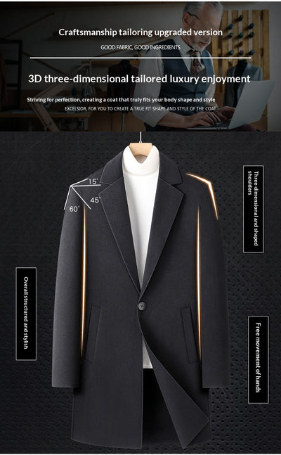Abrigo de Lana Reversible para Hombre - Otoño e Invierno - Image 16